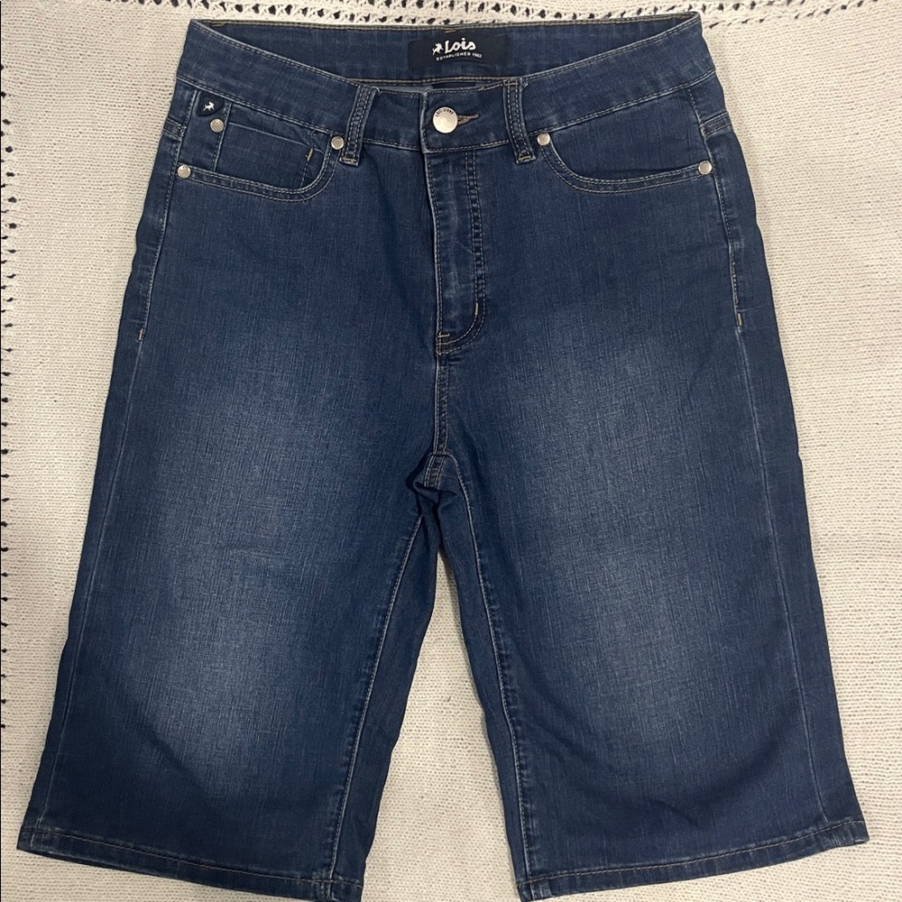 Lois Women's Blue Denim Shorts size 30 Bermuda jeans